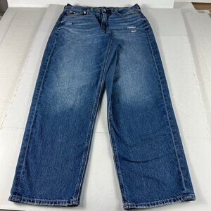 American Eagle Jeans Women's 31x27* High Rise Baggy Straight Blue Denim Tag 8S